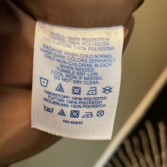 Lands End Blue Puffer Mens size XXL (50-52) Zip & Snap Down Jacket EUC Pockets - Picture 7 of 9